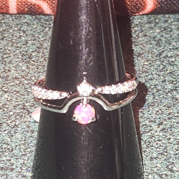 RBP6566 unspoken dreams bomb Party Ring size 9 2 seperate bands NWT fire opal - Picture 8 of 8